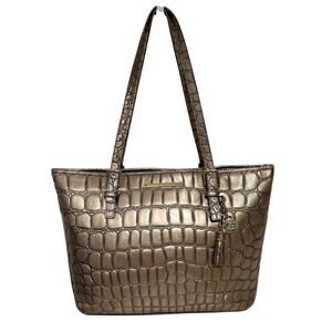 Brahmin Medium Asher Tote Metallic Taupe Melbourne Embossed Leather